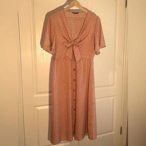 Shein Women’s Retro Pink Polka Dot Dress - Picture 1 of 4